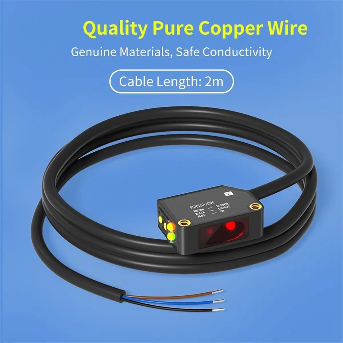 (A99Z] FGNS10-10NF Optical Inductive Photoelectric Sensor 24V Diffuse Reflective Red Visible Concentrator for Sensing