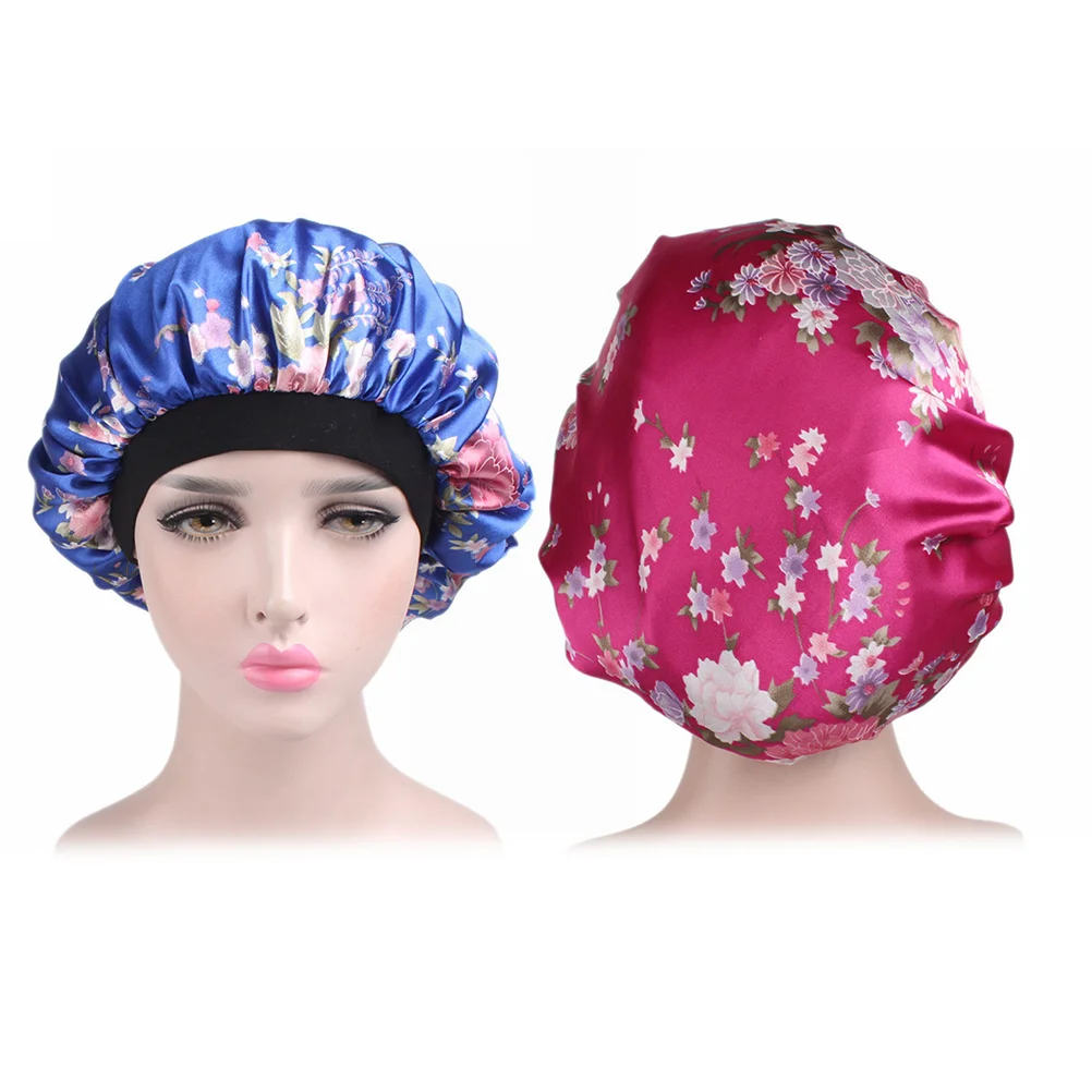 2 Pcs Silk Sleep Cap Makeup Accessories Womens Hat Chemo Hair Sleeping for Woman Maternity Night Women's