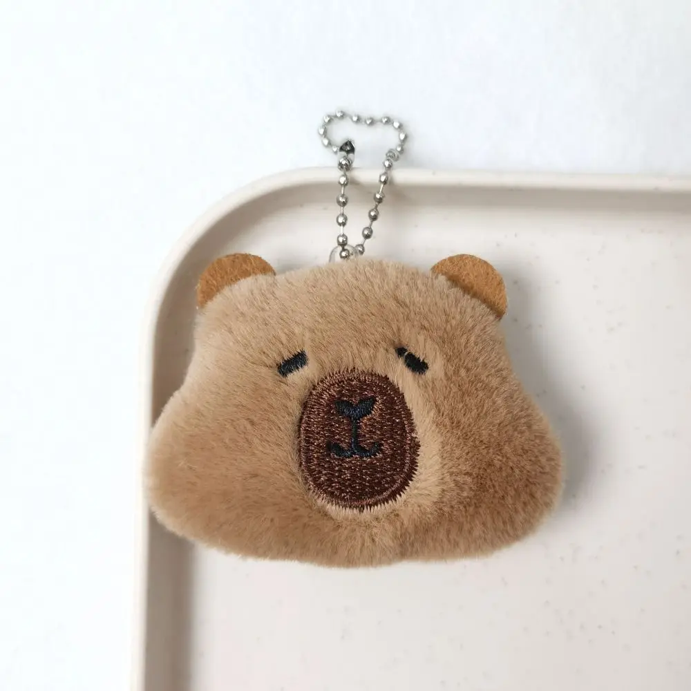 Cute PP Cotton Capybara Plush Keychain Fluffy Collection Capibala Plush Doll Ins Comfortable Kapibala Backpack Pendant Couple