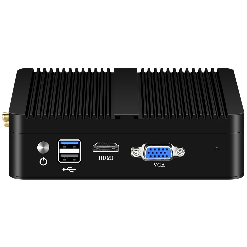 Mini PC industrial fanless, Intel Celeron, J1900, 4xi225V, NIC com 1x HDMI, 1x VGA, 2x USB, suporta Windows 10, LINUX, computador Pfsense