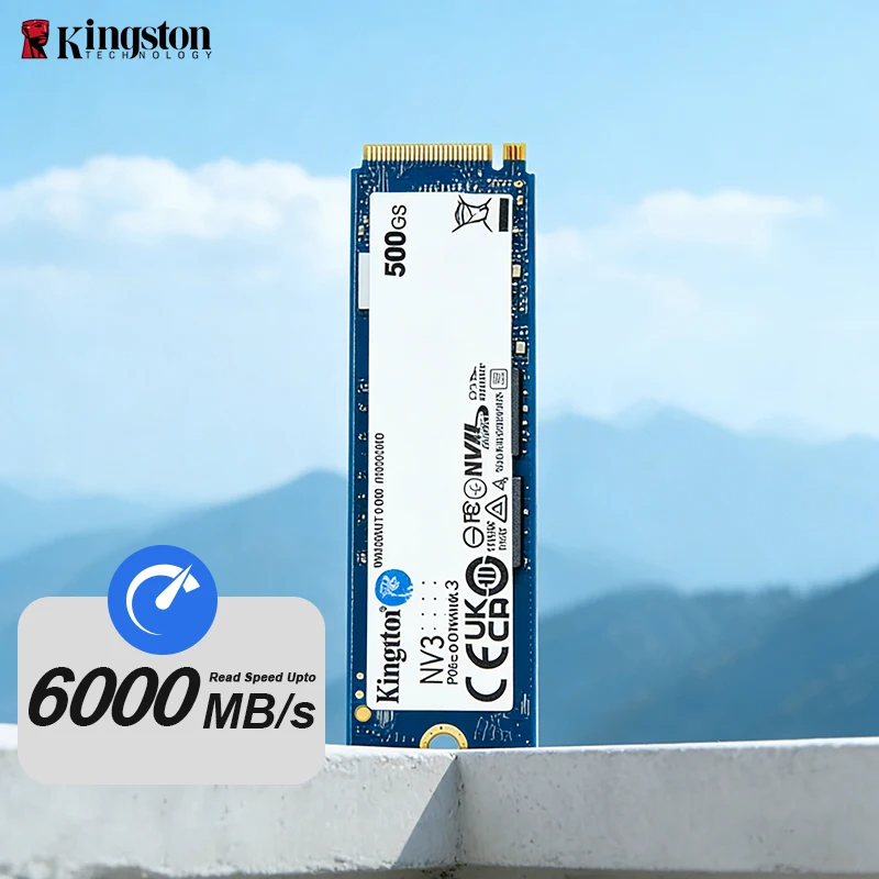 SSD Kingston NV3 PCIe 4.0 Gen 4x4 500GB 1TB 2TB Até 6000Mb/s M.2 2280 NVMe Unidade de Estado Sólido para PC Disco Rígido Original