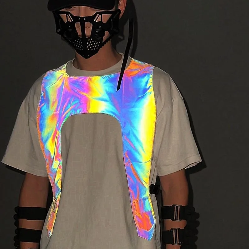 Colorful Reflective Vest, Vest, Fluorescent Cycling Clothes, Night Running, Driving Construction Vest, Night Road Safety