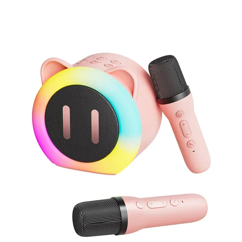 Mini Portable Wireless Bluetooth Speaker RGB Colorful Light Family Sing Karaoke TF Card USB Drive Music Player Child Audio