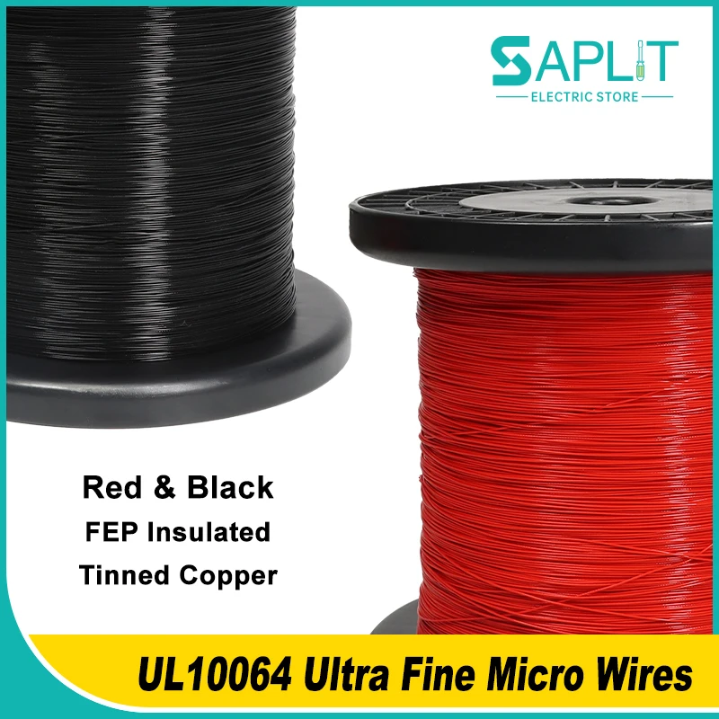 

Red/Black UL10064 Ultra Fine Micro Wires 26/28/30/32/34/36/40AWG FEP Insulated DIY High Conductivity Copper Cable for Soldering