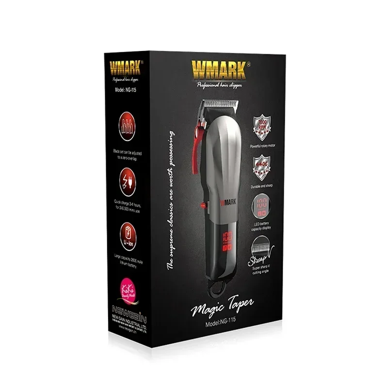 Nouvelle Machine de coupe de cheveux WMARK NG-115 tondeuse à cheveux Rechargeable avec cordon d'affichage de batterie LED et tondeuse à cheveux sans fil
