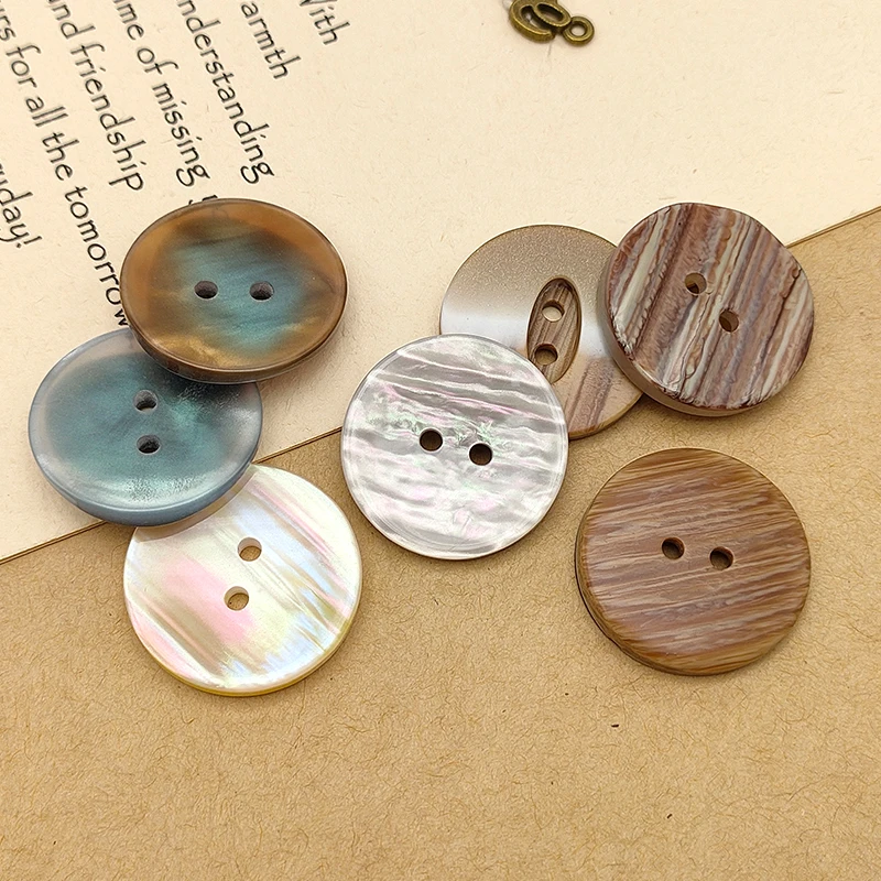 20Pcs Fashion Round Resin Buttons For Clothing Vintage Unique Designed Fancy Button Makers Sewing Needlework Craft Supplies DIY