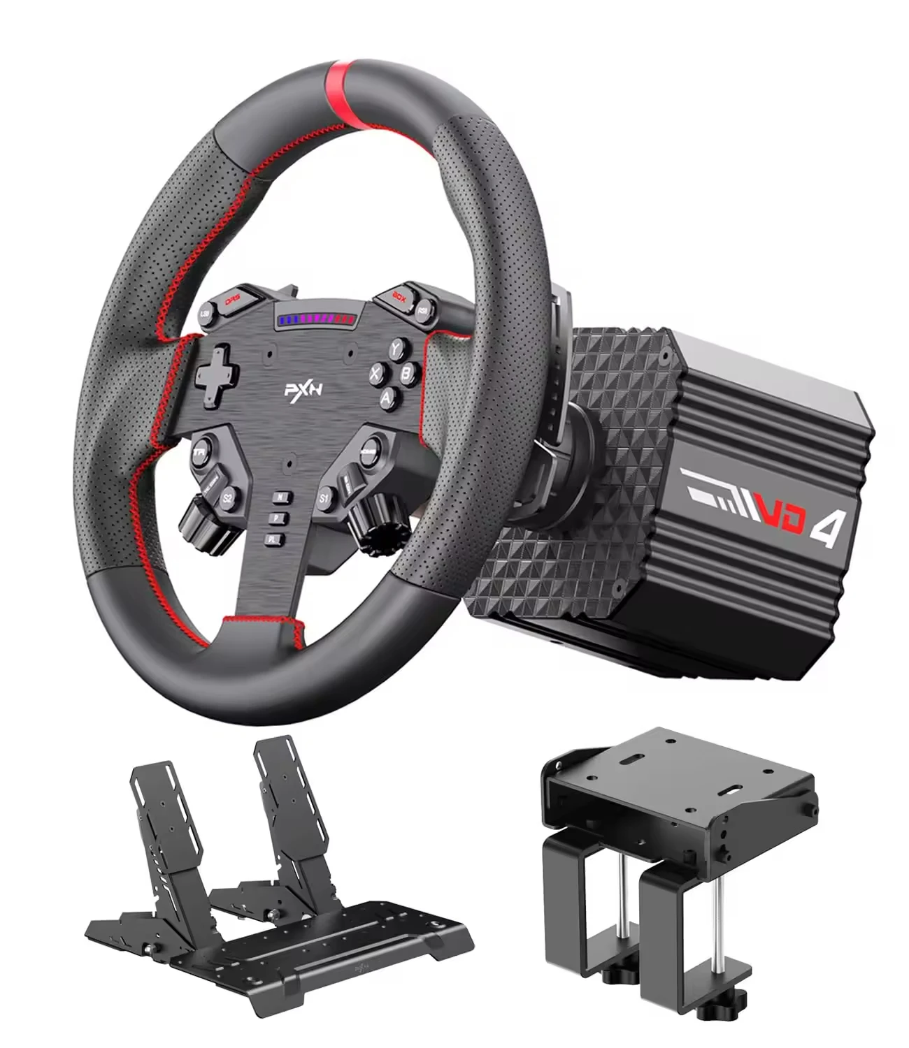 PXN VD4 Direct Drive Racing Simulator Complete Set, Game Steering Wheel, Euro Truck Simulator 2 Peripherals Support PC