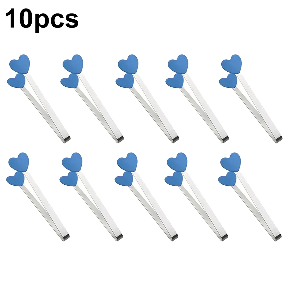 Robust Barbecue Kitchen Heart-Shaped Cooking Tongs Silicone Tips Tongs Easy To Clean Heat-Resistant Silicone Tips