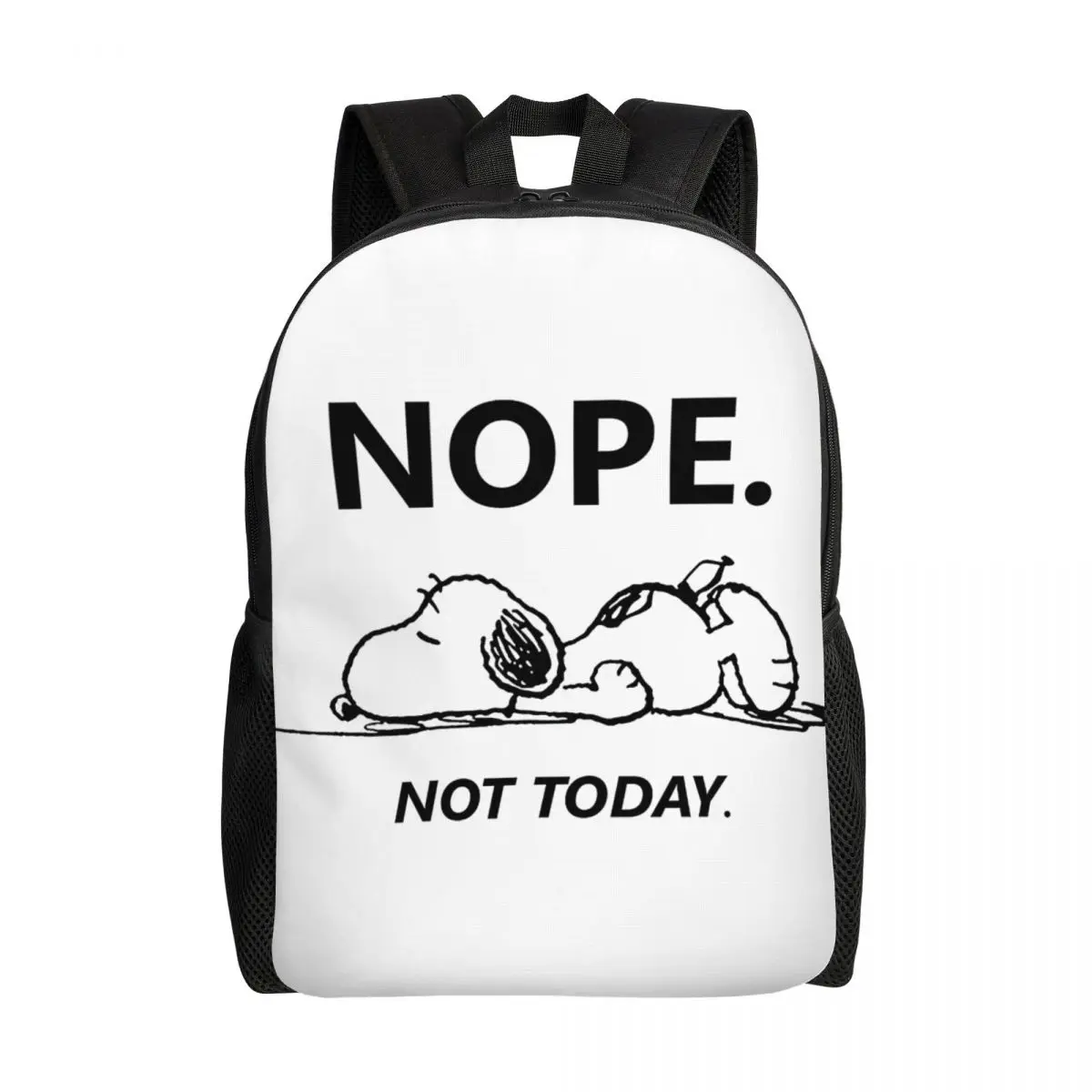 Custom Snoopys Nope Not Today Backpacks for Men Women Water Resistant School College Bag Printing Bookbags