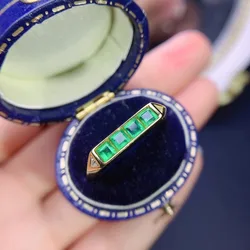 New Arrival Fishion Fine Jewelry Design for 3x3mm Natural Square Cut Emerald Silver 925Ring for Women Daily Wear Engagement Ring