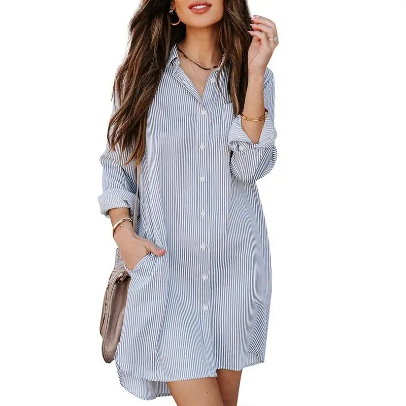 Tessuto da donna in poliestere vestibilità ampia a righe lunghe, lunghezza regolare, primavera, faion, non deformabile