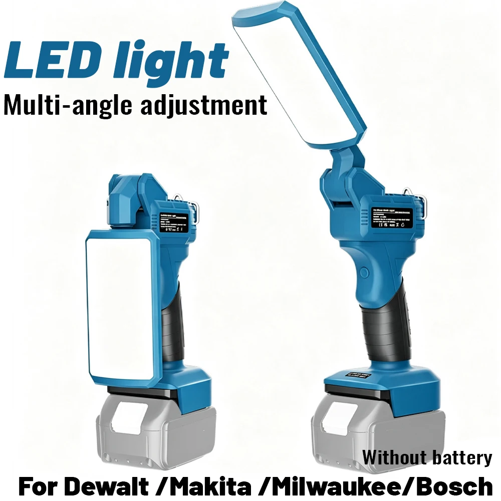 Kabelloses, faltbares LED-Arbeitslicht für Dewalt/Makita/Milwaukee/Bosch 18V-Akku, gelbes Anti-Mücken-Licht, Notlicht für Angler