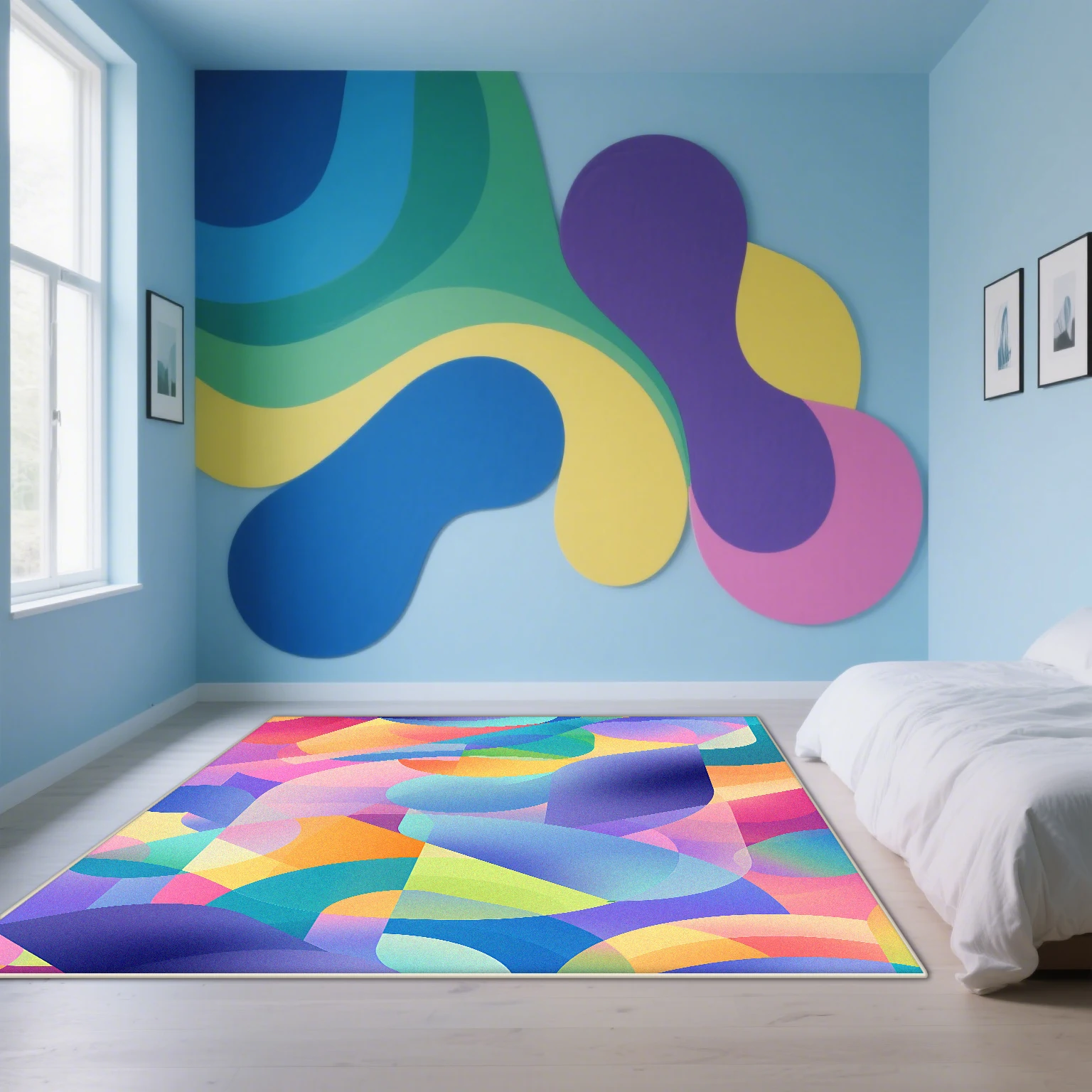 Modern Colour Kawaii Room Decor Lounge Carpet Washable Short Velvet Living Room Rug Easy Cleaning Foldable Coffee Tables Mat
