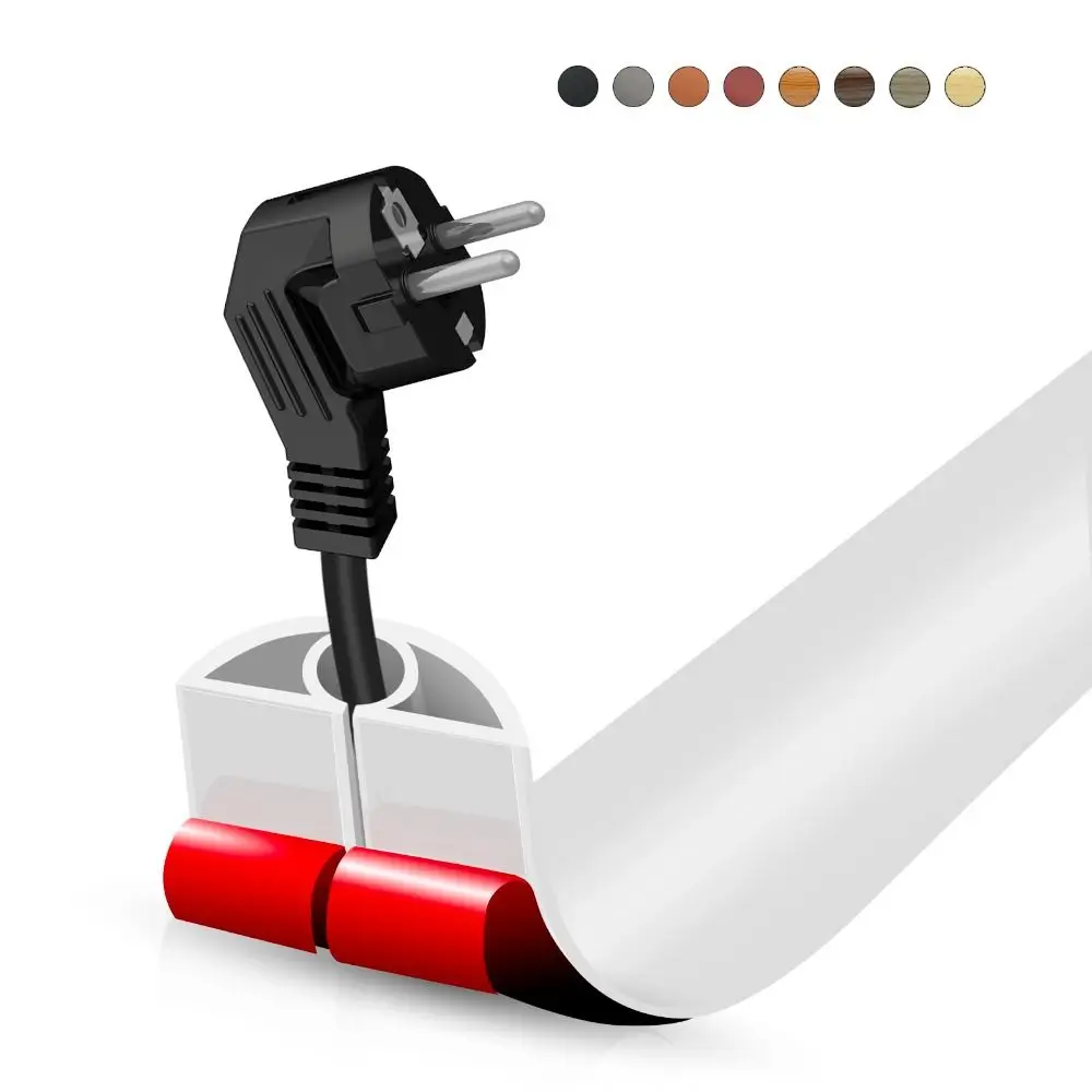 Professional Self Adhesive Floor Cord Cover PVC Trimmable Cable Management Low Profile Flexible Electric Cord Cavity Home Office
