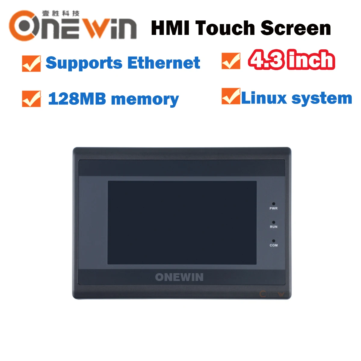 

ONEWIN HMI Linux 4.3 inch touch screen panel intelligent Human Machine Interface Industrial Serial Port Enternet COM 232/485/422