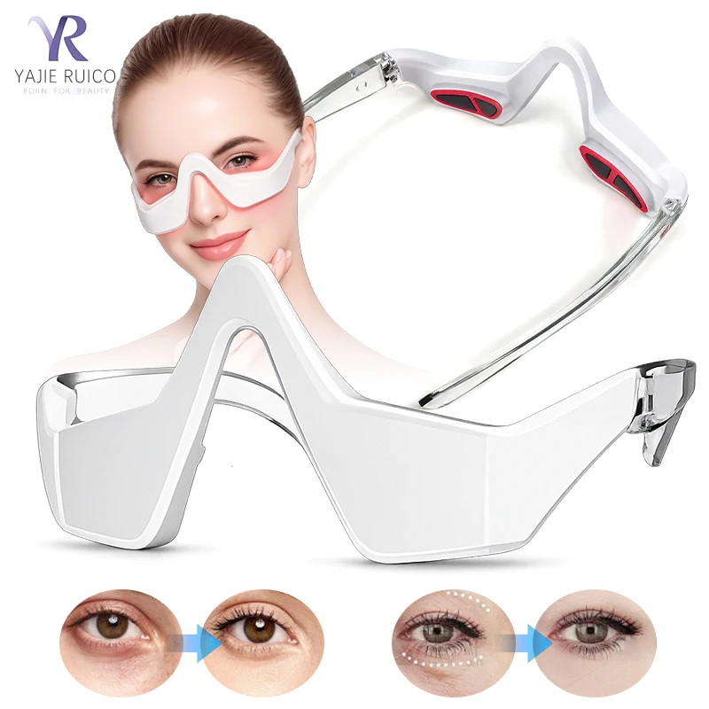 

Массажер для глаз с красным светом и микротоками EMS: снимает усталость глаз, уменьшает темные круги и мешки под глазами, прибор для ухода за кожей вокруг глаз, черный