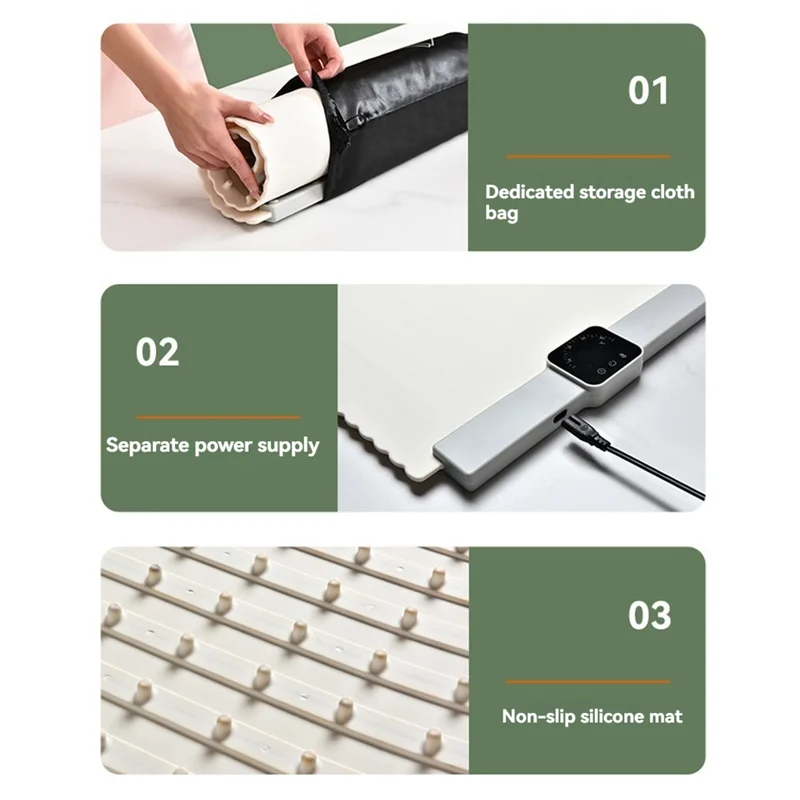 

AB41-Премиум силиконовый нагревательный коврик для еды с функцией синхронизации, складной и портативный подогреватель еды, вилка европейского стандарта