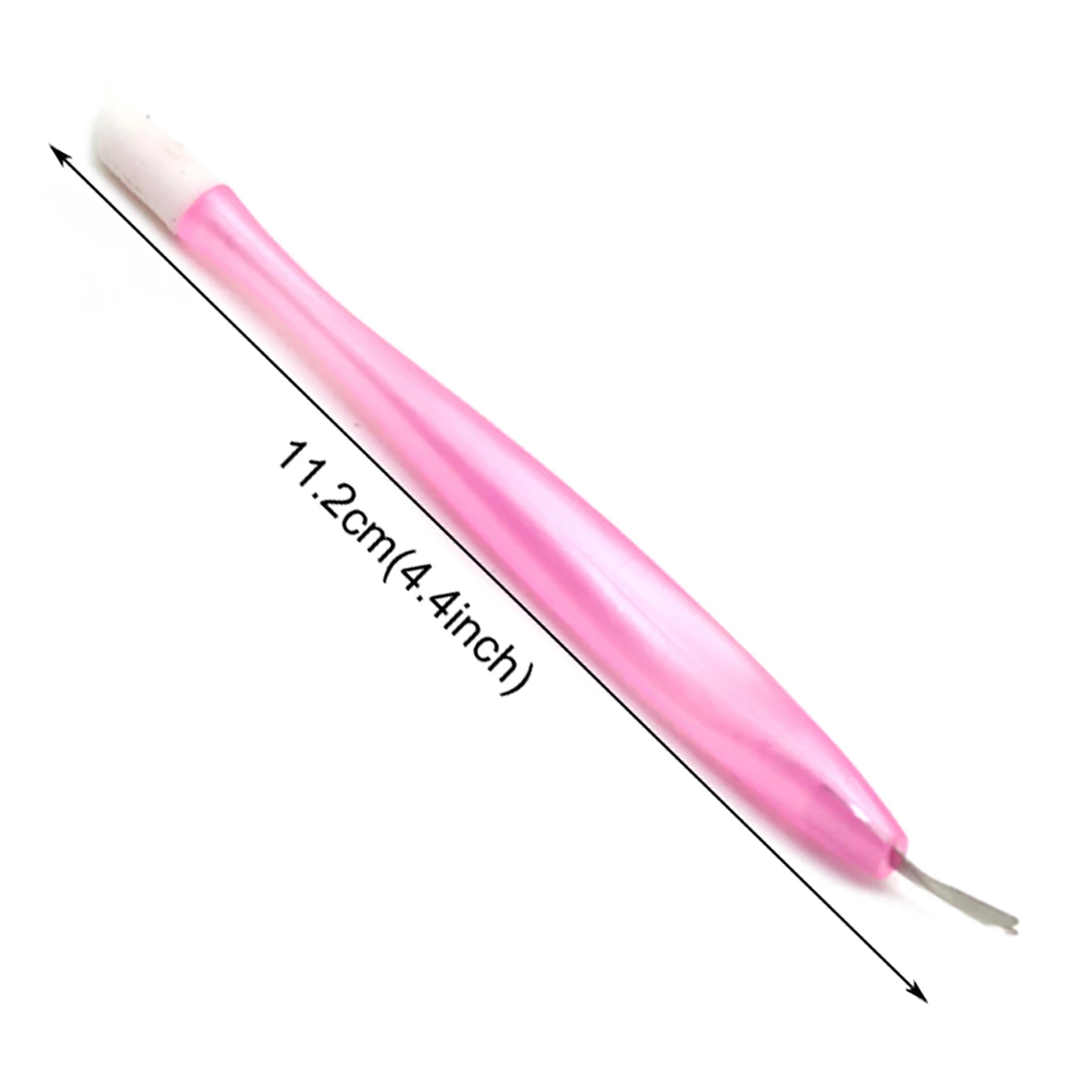 10Pcs Double End Soft Nail Cuticle Pusher Dead Skin Fork Stainless Steel Pink Plastic Handle PedicureTools Professional Manicure