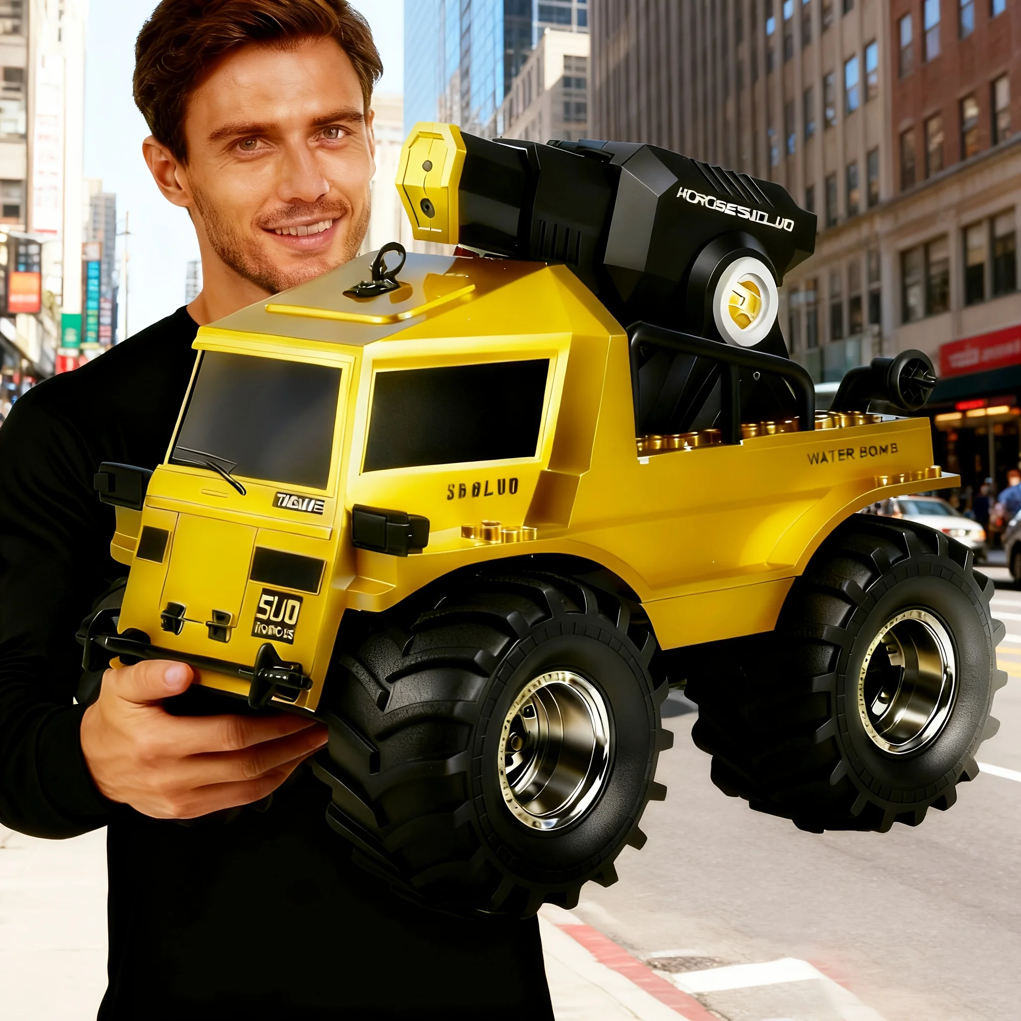 

Золотая внедорожная игрушечная машина Monster Truck, автомобиль-амфибия 2,4 ГГц, адаптируется на несколько террасов, идеальный подарок на день рождения для мальчиков