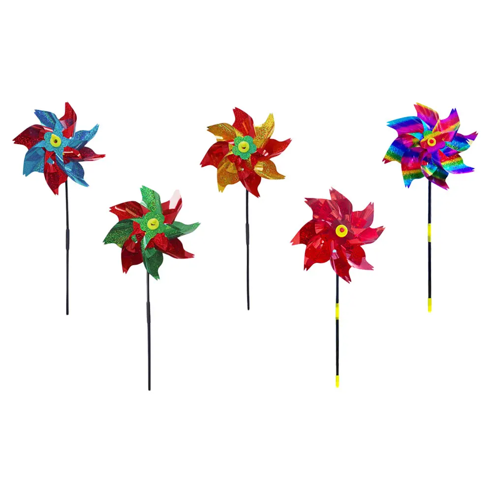 

5Pcs Reflective Bird Repeller Windmill Outdoor Birds Scarer Garden Yard Device Durable Pet Material Windmill Bird