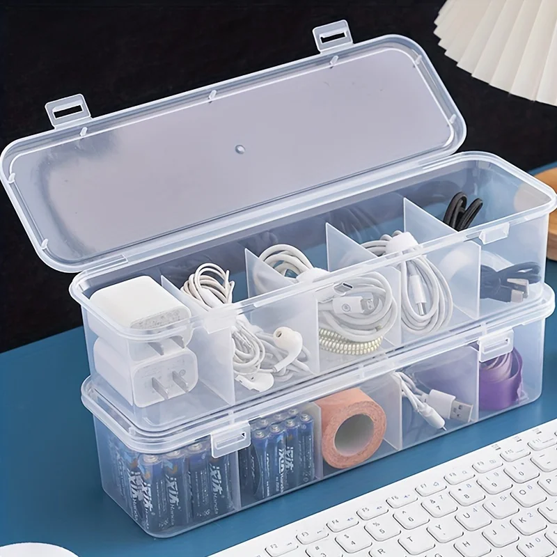 4pcs Storage box with five compartments, equipped with tension-fixing device.