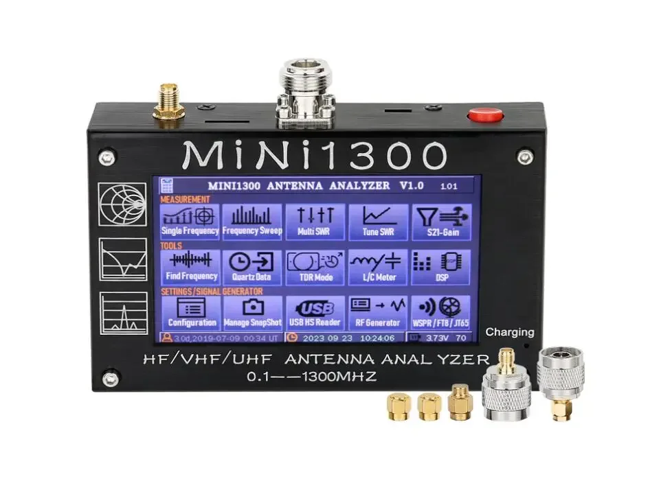 Antenna Analyzer, 4.3 Inch 0.1-1300MHz HF VHF UHF Antenna Analyzer Signal Generator