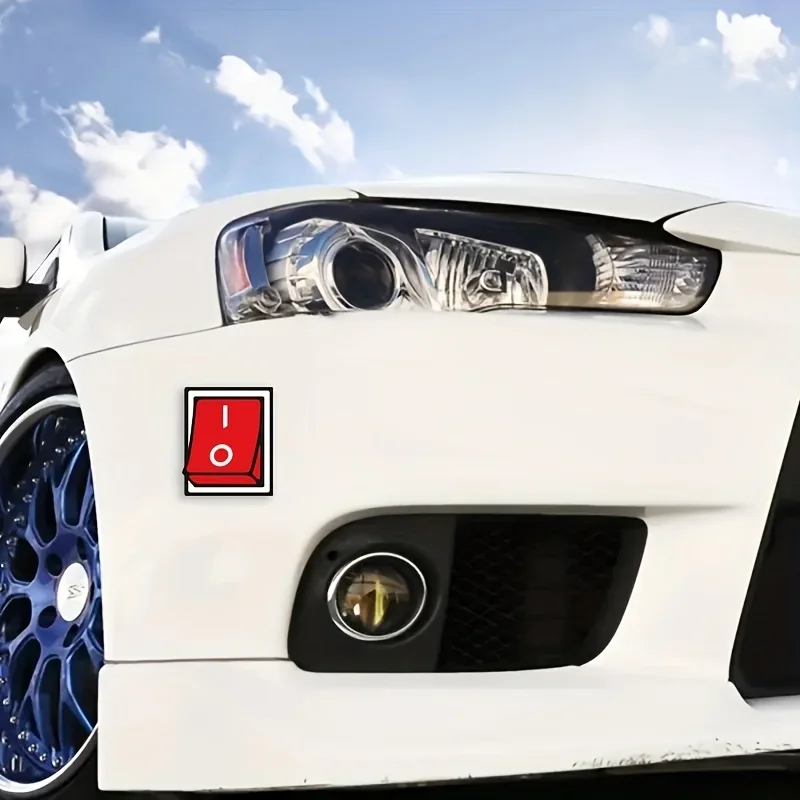 1PC「面白いトグルスイッチカーステッカー、ユニークなデザインのデカール、愛好家のための独特なカーアクセサリー、大胆な車の装飾」