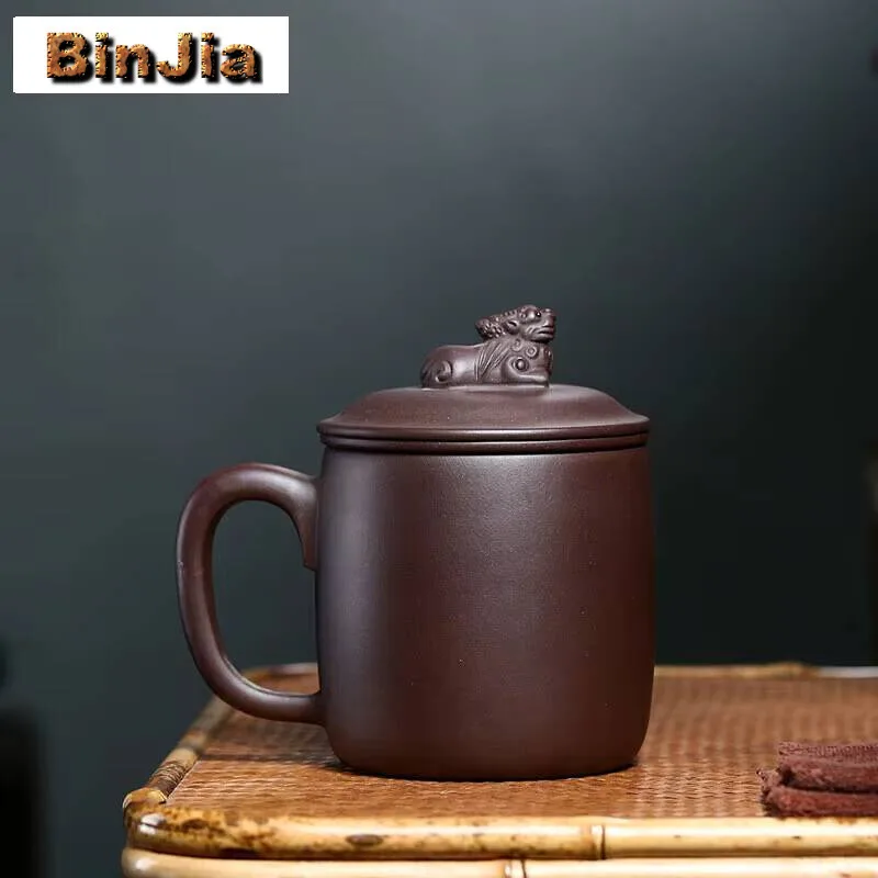 400ML Vintage Yixing Purple Clay Office Water Cup Handmade Pot Raw Ore Mud Tea Maker Tool Chinese Zisha Set Items