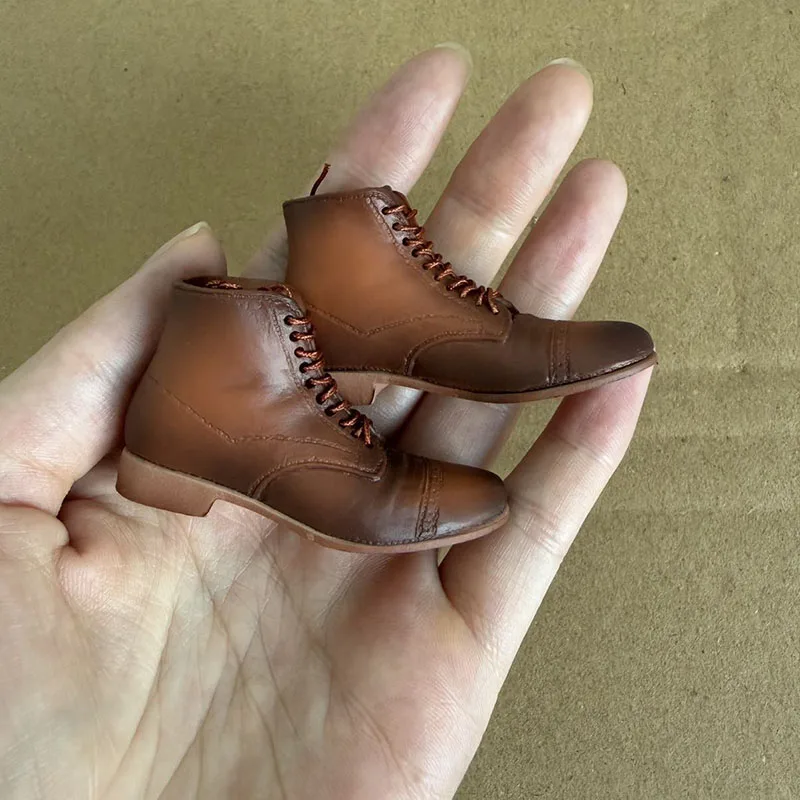1/6 Scale Male Lace-up Rubber Boots Soldier Solid Shoes Model Fit 12\'\' Detachable Feet Action Figure Body Dolls