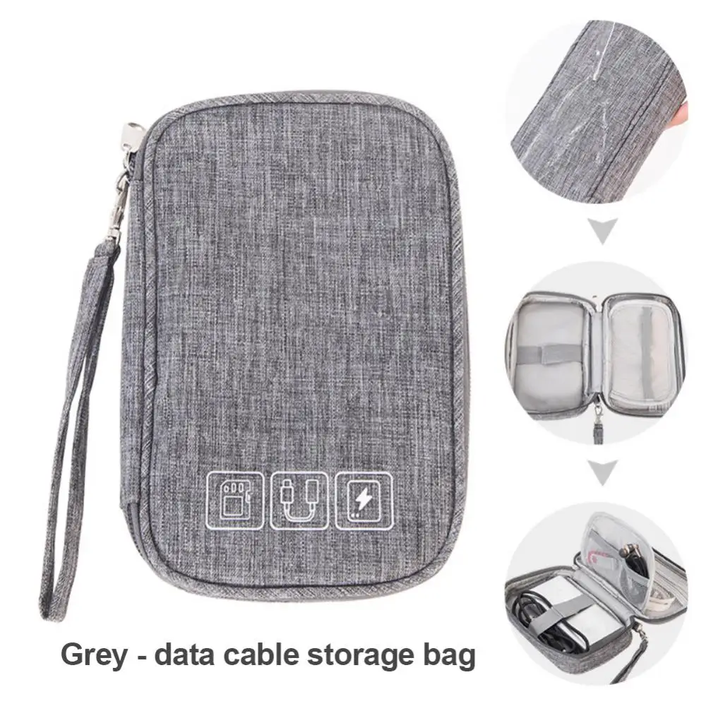 Portable Cable Digital Storage Bags Organizer USB Gadgets Wires Charger Power Battery Zipper Cosmetic Bag Case Accessories Items