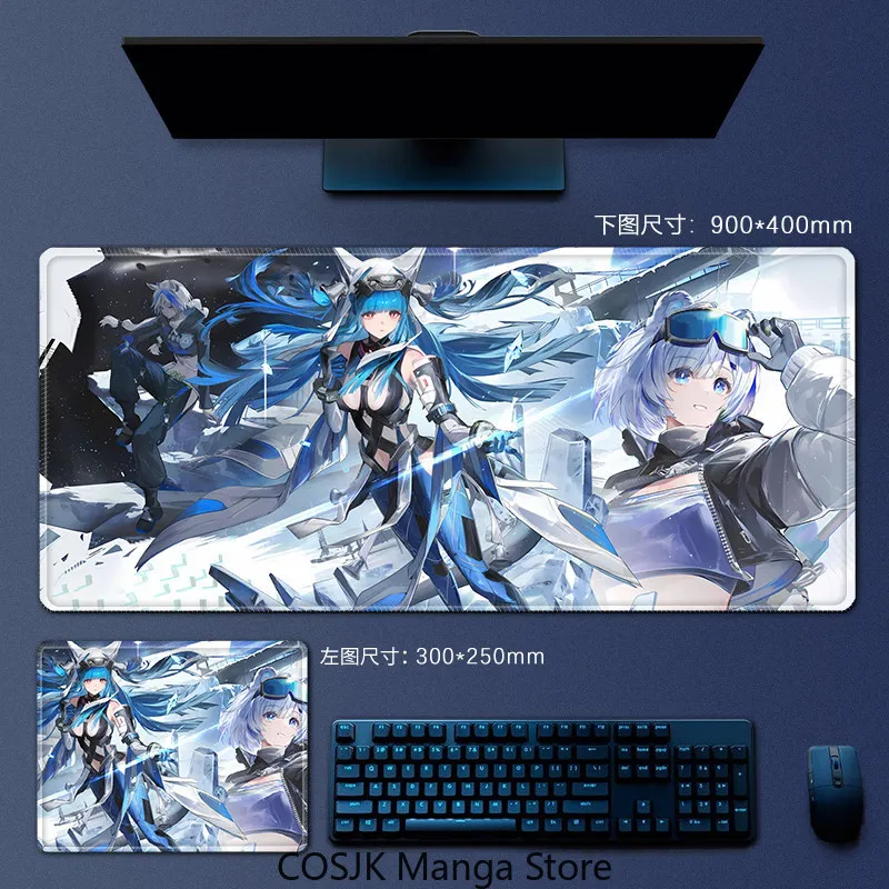 Anime Arknights: Endfield Game Merch ZMD Perlica XXL Extended Gaming Mouse Pad Anti-Slip Keyboard Desk Mat for PC Gamer