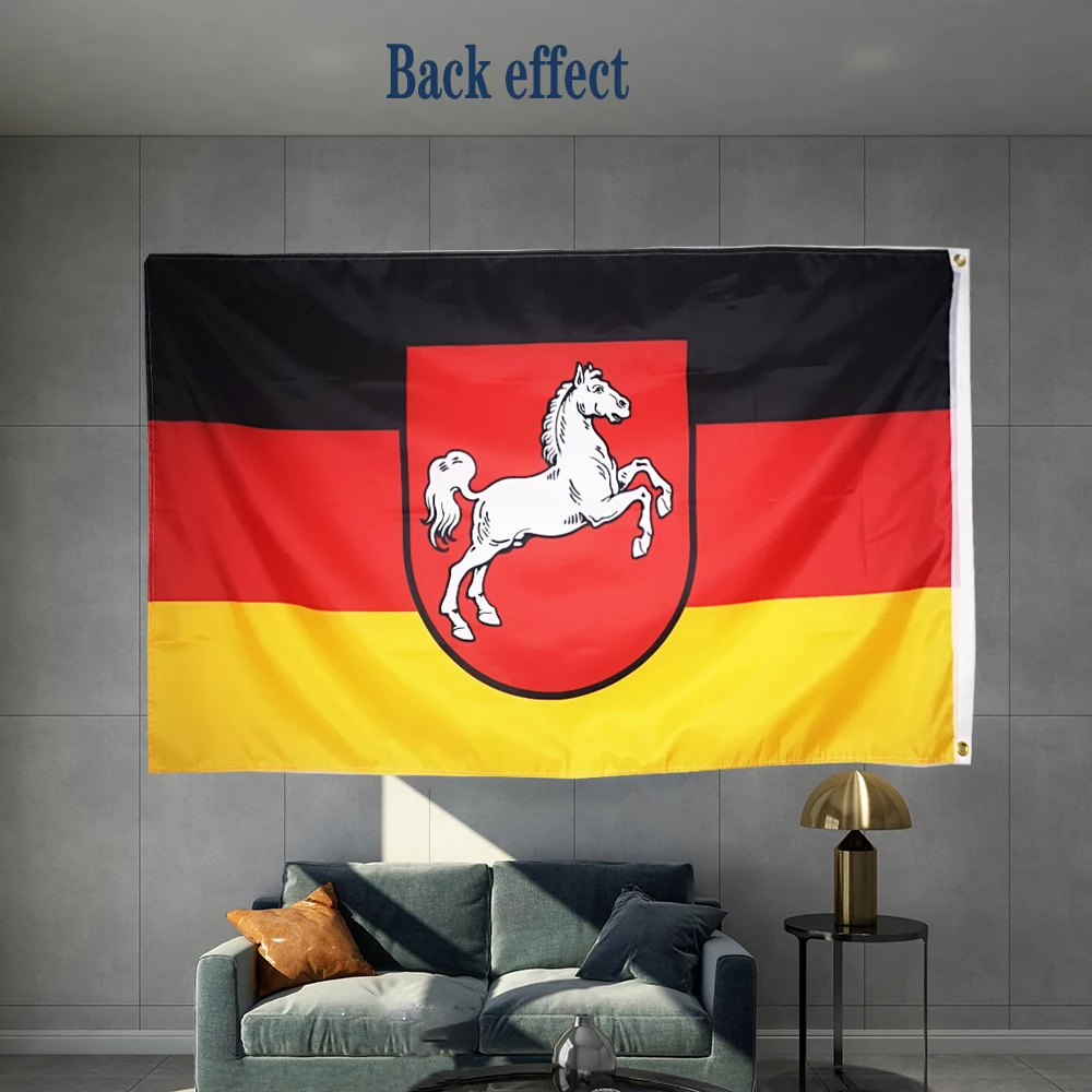 Germany Lower Saxony Flag 3X5FT 90X150CM Custom Material Object Photography Great For Parties Festivals Historical Events