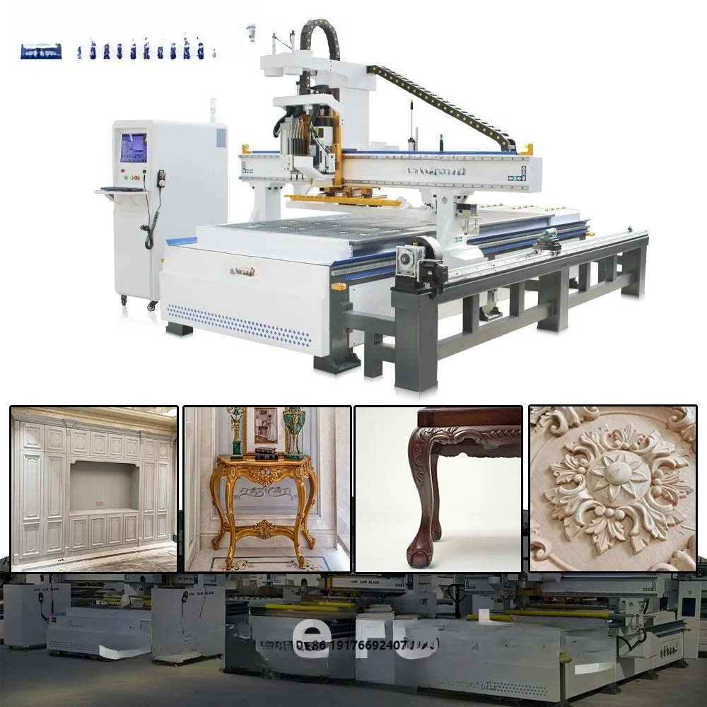 High Accuracy ATC 1325 with Rotary Axis CNC Router CNC Machine for MDF Cutting With Vacuum Table Axyz CNC Router for Sale