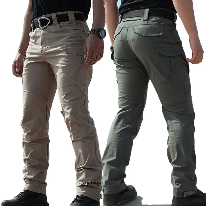 

Men's Multi Pockets Workwear Pants Elastic Tactical Pants Loose Outdoor Sports Mountaineering Pants hiking trekking trousers