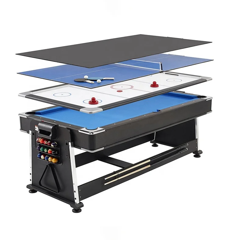 Indoor game entertainment air hockey pingpang soccer billard table 4-in-1 table football table