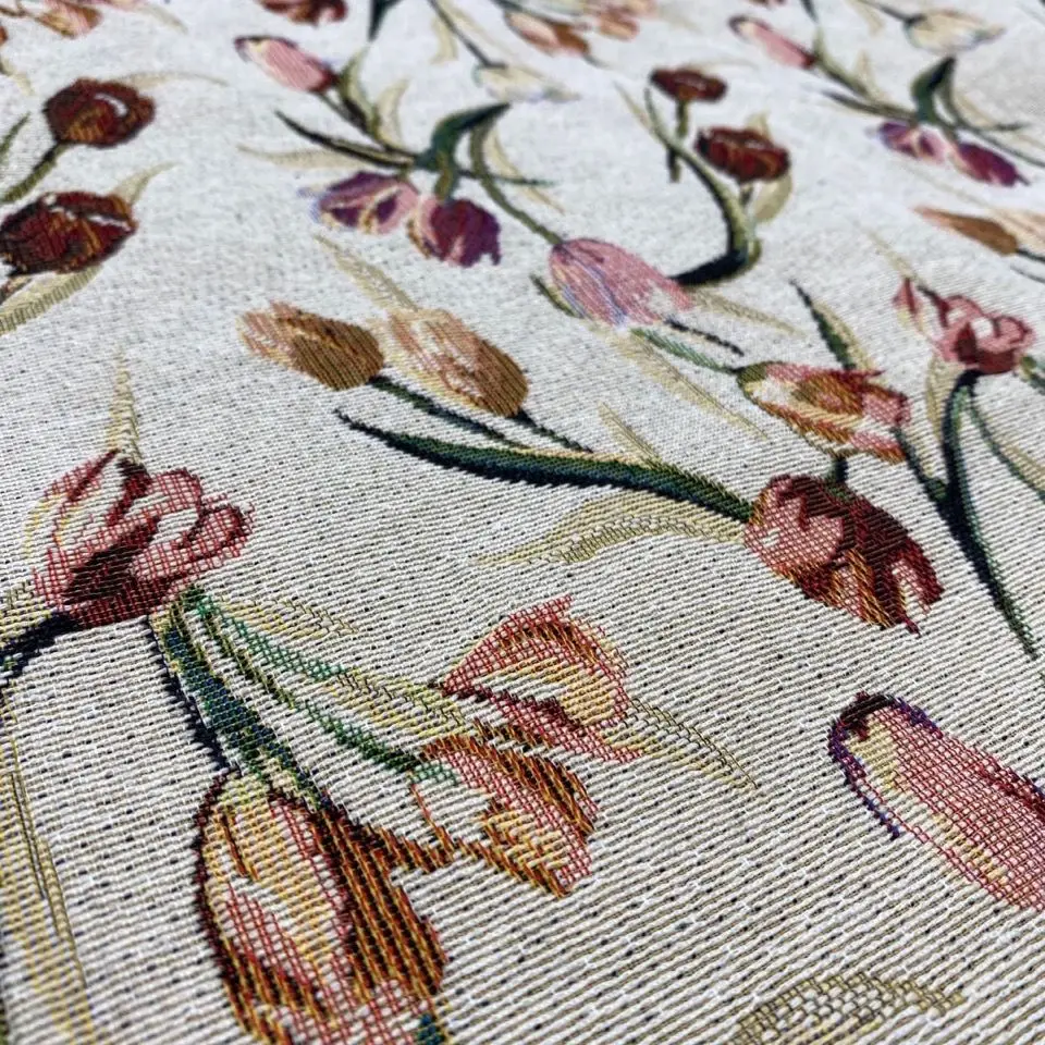 Oil-printing Texture Jacquard Fabrics Handmade Cloth Fabric Accessories Needlework Floral Abrasion-resistant Apparel Material