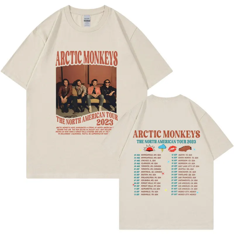 Rock Band Arctic Monkeys Music Concert Tour T Shirt for Men Women Vintage Hip Hop Punk T-shirt Fashion Oversized Tees Streetwear