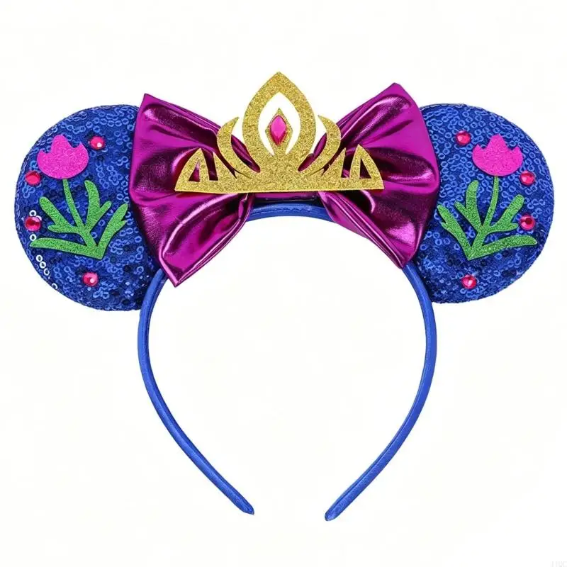 Sequins Butterfly Headband For Girls Sparkly Princesses Crowns Comfortable Elastic Band For Birthday Party Stage Performances