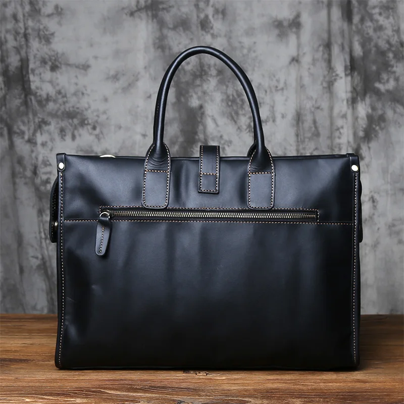 Nzpj Vintage Echt leder Herren Aktentasche natürliche Rindsleder Handtasche verrückte Pferd Leder Computer tasche lässige Umhängetasche – Detail 20