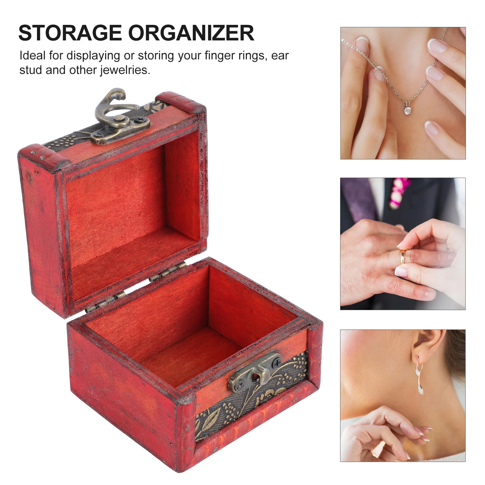 

Wooden Jewelry Box Small Trinket Storage Organizer Design Keepsake Box Home Decor Storage Organizer