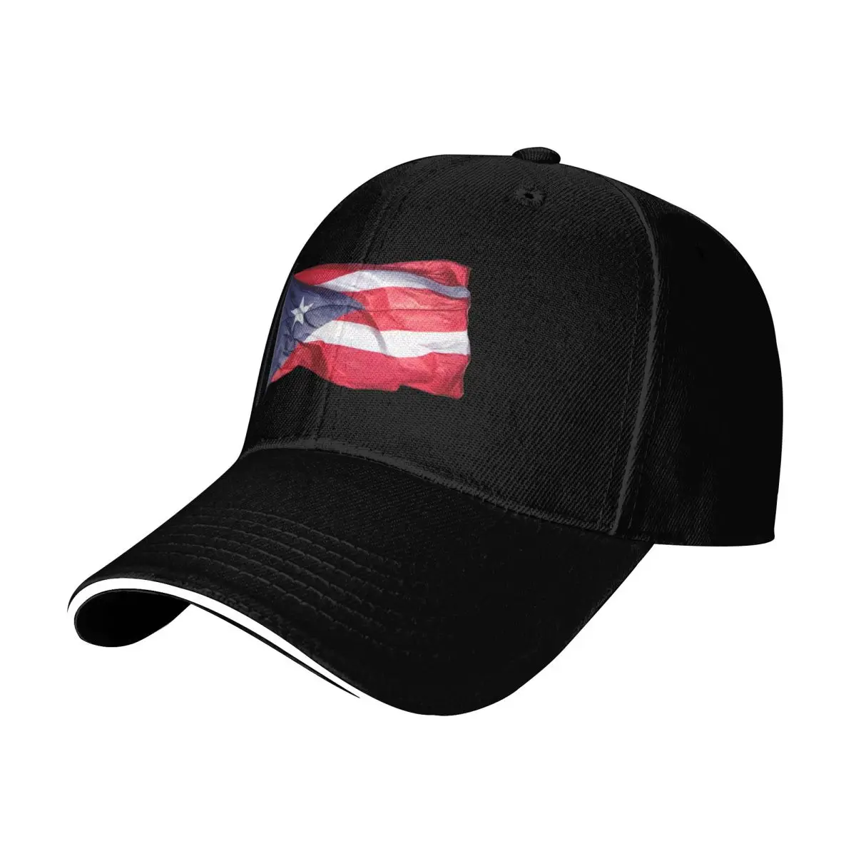 Puerto Rican Flag Waving Boricua Photography in San Juan Baseball Cap Men Women Casual Summer Sport Sun Cap