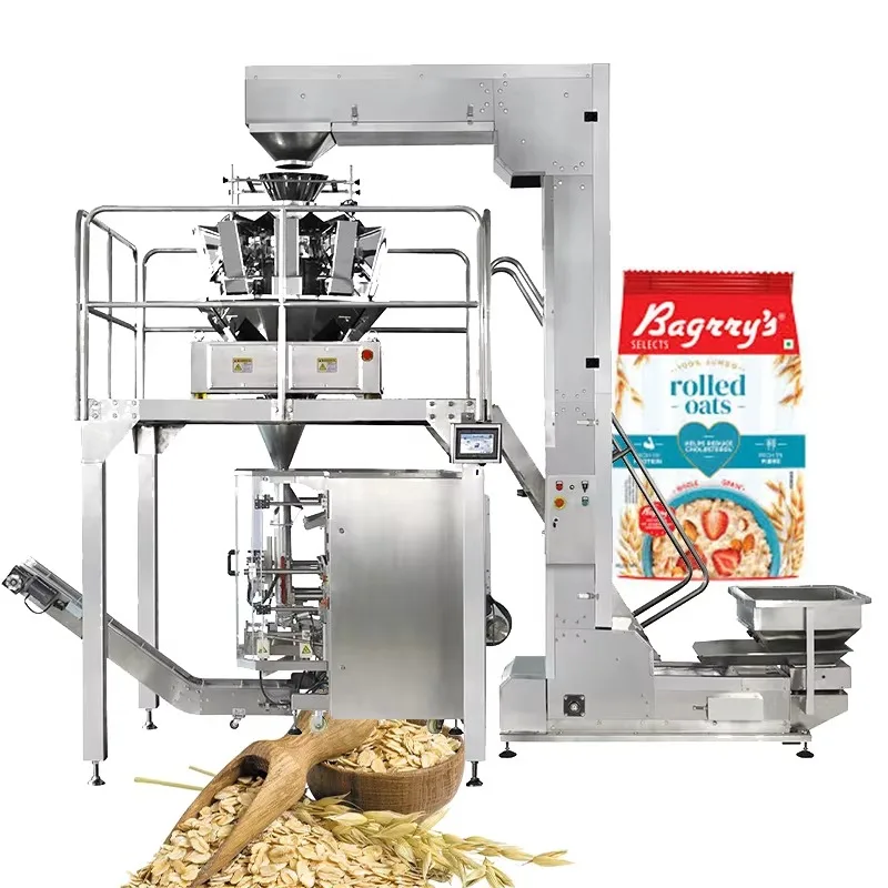 Fully Automatic Vertical Plastic Film Bag Packaging Machine,High-Precision Filling,Sealing and Labeling Integrated Equipment