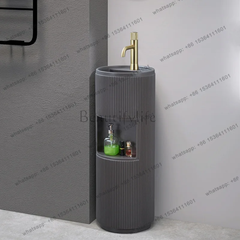 Column basin integrated floor-to-ceiling wash basin small apartment bathroom creative washing table
