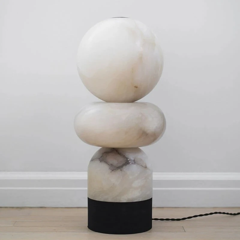 

Natural snowflake stone marble bedroom desk lamp retro modern hotel front desk living room B & B