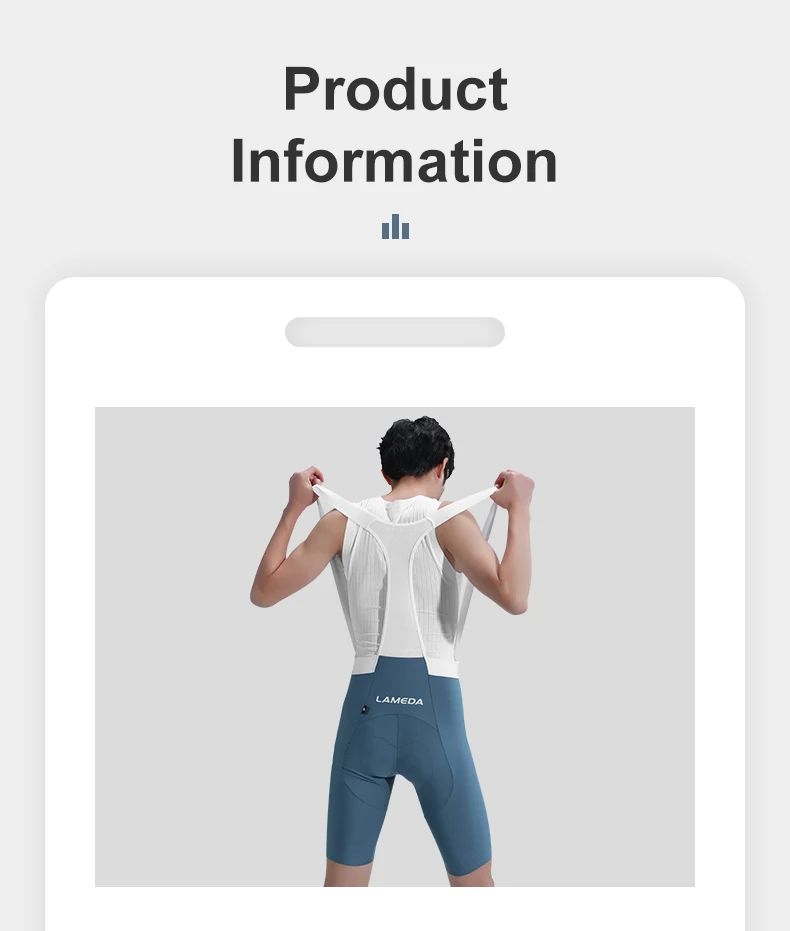 LAMEDA Radfahren Trägerhose Herren Rennrad Shorts Langstrecken Pad Reithose Professionelle Radfahren Shorts Sommer Fahrrad Kleidung – Detail 2