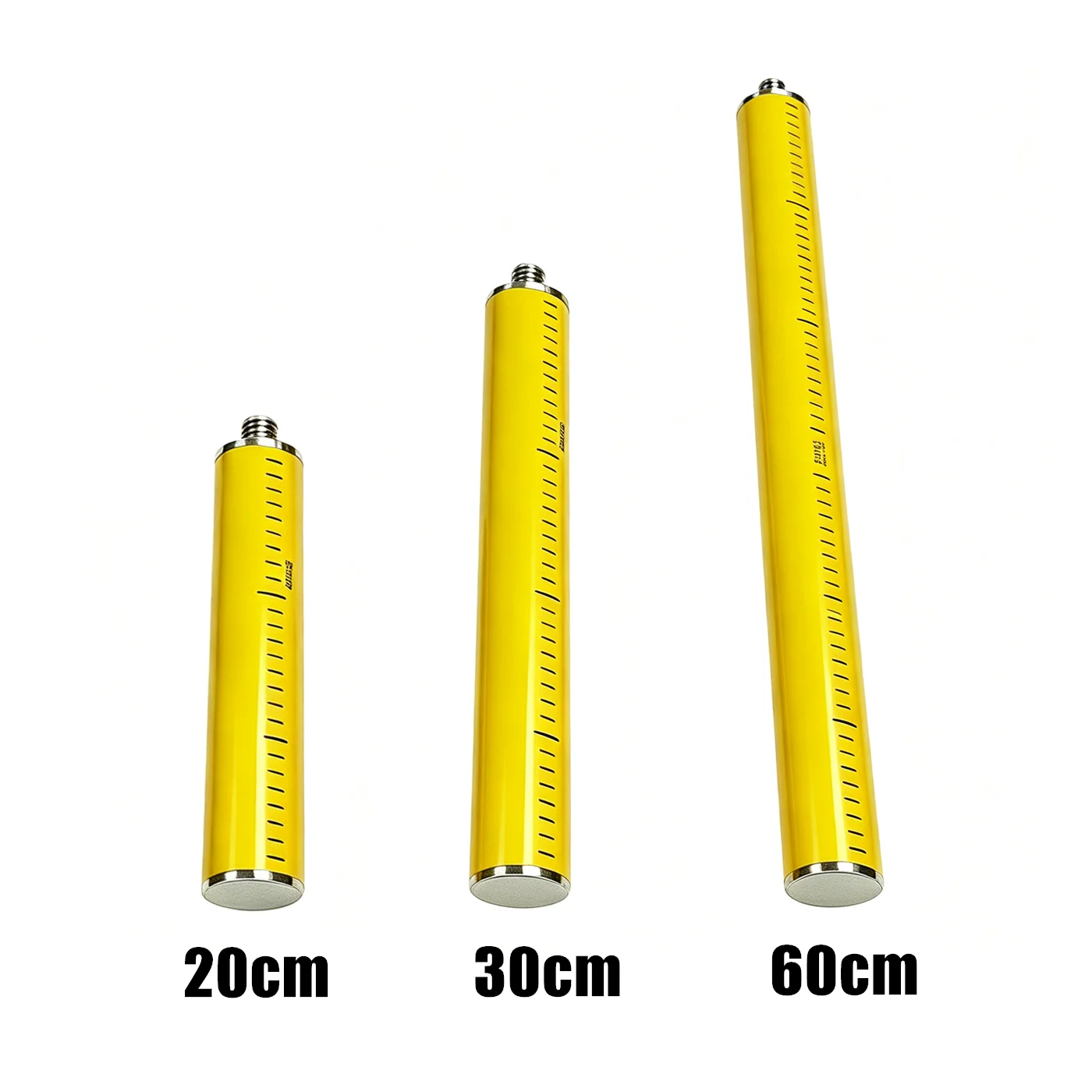 20cm/30cm/60cm Tripod Extension Pole 5/8 Thread, 32mm Diameter Aluminum Extension Bar With Scale Mark for Lazer Level Surveying