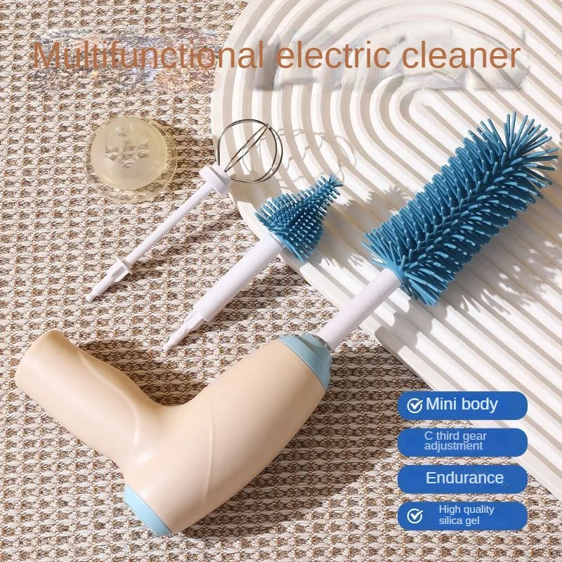 

1 electric bottle washer, handheld mixer, silicone bottle washer, 3 replacement bars, rechargeable egg beater, kitchen mixer