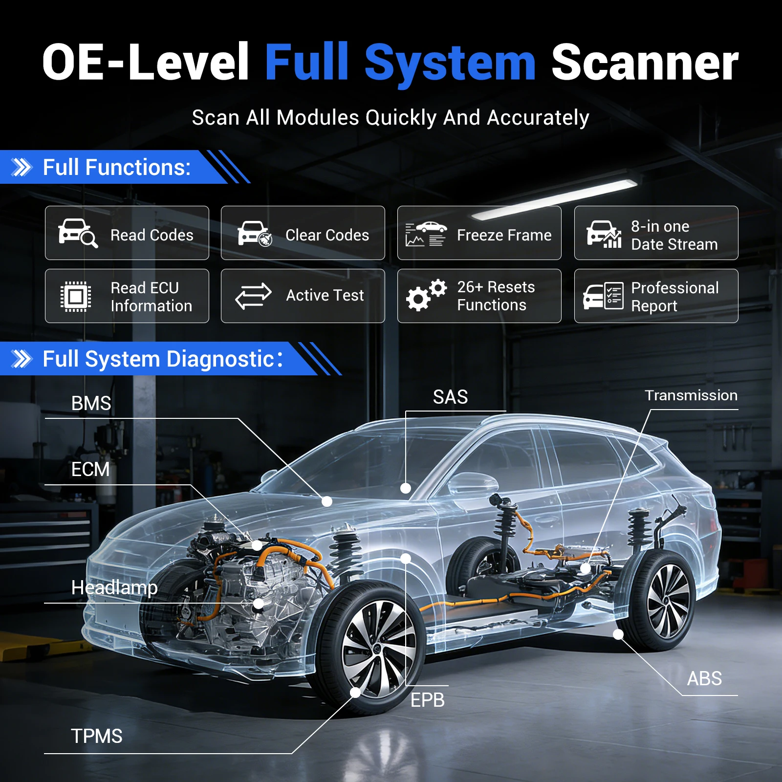 VDIAGTOOL D100 D200 OBD2 Scanner Car Diagnostic Tool Lifetime Free Update CANFD FCA 26+ Reset Auto OBD 2 Scanner PK A30D A30M