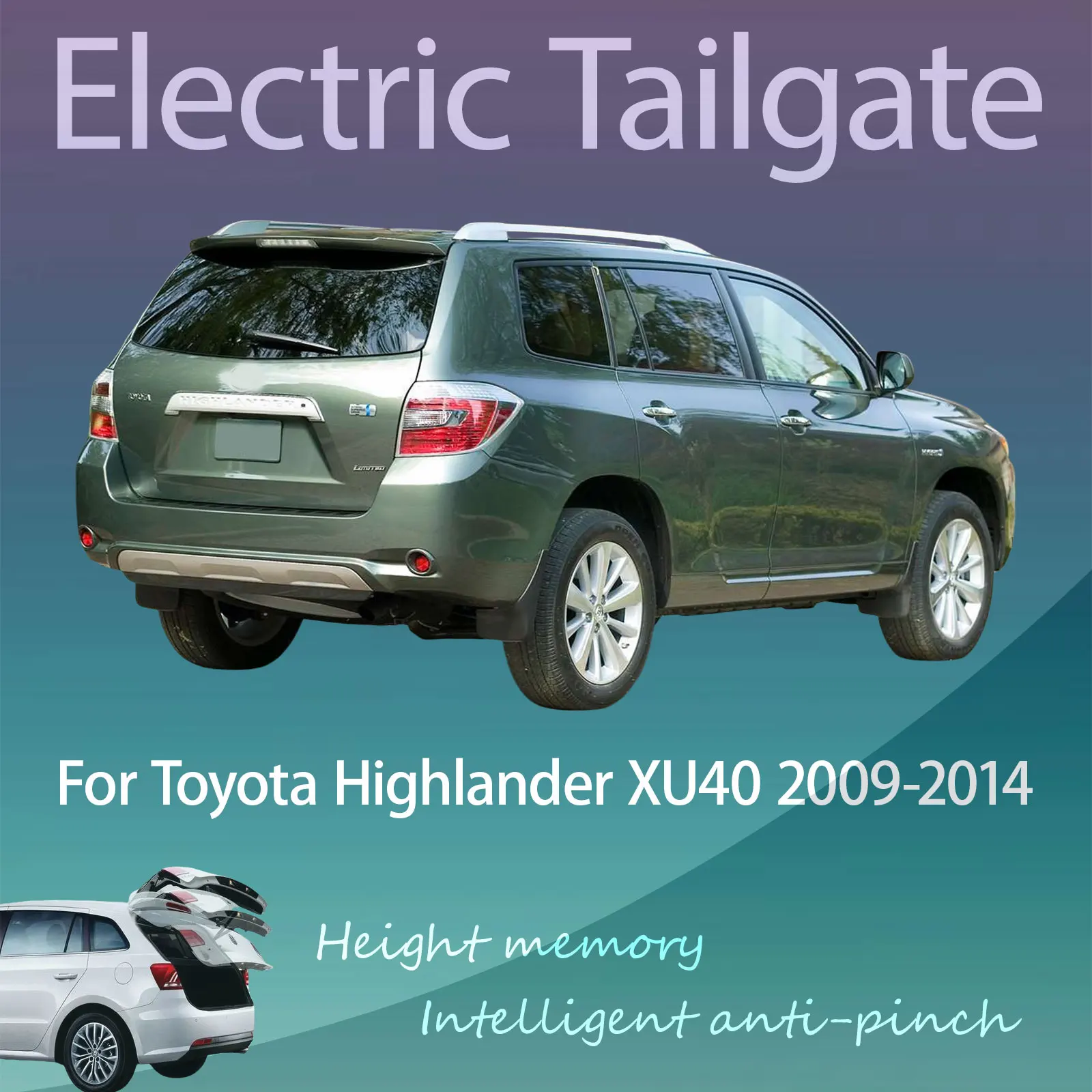 For Toyota Highlander XU40 2009-2014 Electric Tailgate with Sensor Trunk Anti-pinch Memory Height Intelligent Operation