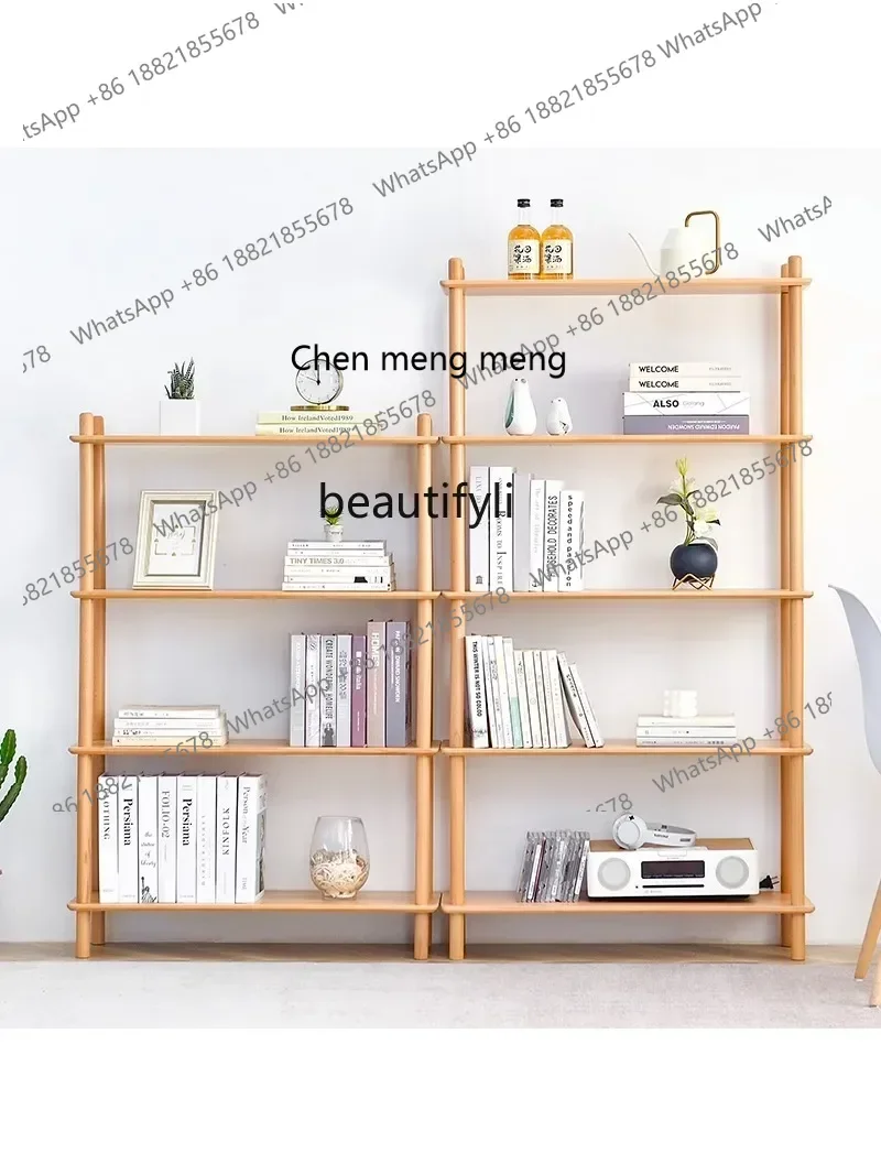 

ss7304Wood Bookshelf Floor Multi-Layer Nordic Bedroom Storage Shelves Living Room Combination Flower Stand Layered Bulkhead Brac